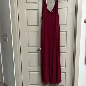 Red Sleeveless Scoop Neck Jumpsuit